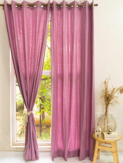 solid dusty lavender linen curtains_1